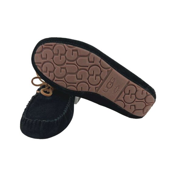 UGG Dakota Black Suede Fur Slippers Womens SIZE 7 NEW STYLE 1107949-BLK - Picture 10 of 14